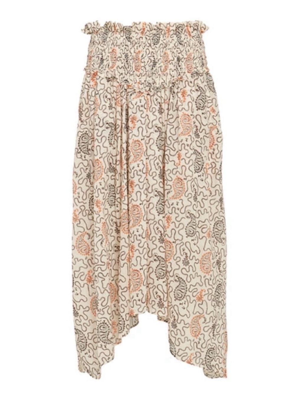 Isabel Étoile Marant Ablia Paisley Midi Skirt Ivory FR36 US4 Small IT40